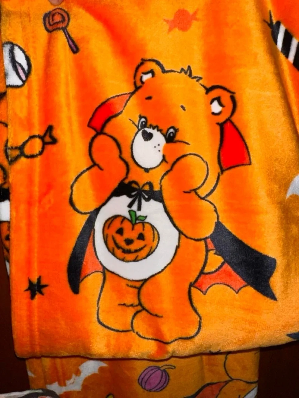 Care Bears Orange Plush Throw Blanket